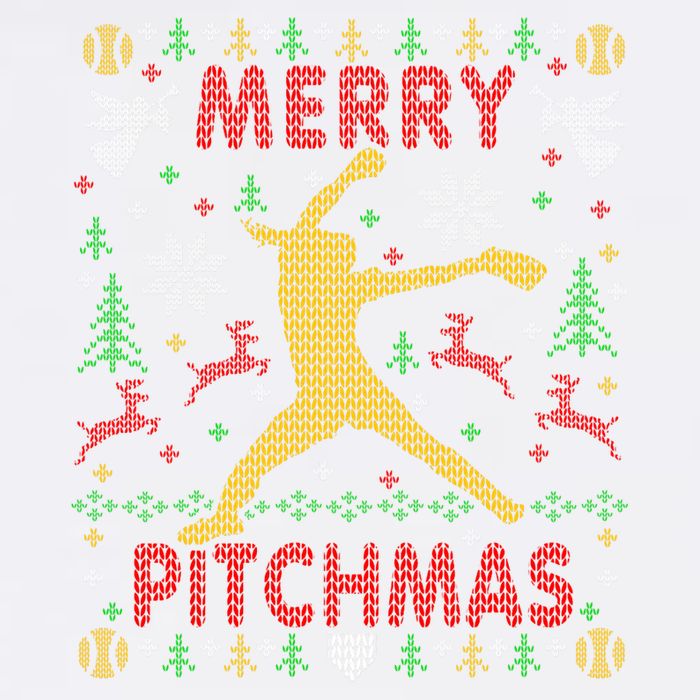 Merry Pitchmas Fastpitch Softball Pitcher Ugly Christmas Garment-Dyed Sweatshirt
