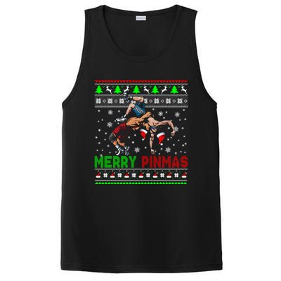 Merry Pinmas Funny Christmas Santa Wrestling Group Gift PosiCharge Competitor Tank