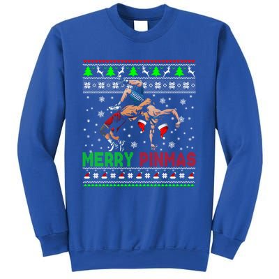 Merry Pinmas Funny Christmas Santa Wrestling Group Gift Sweatshirt