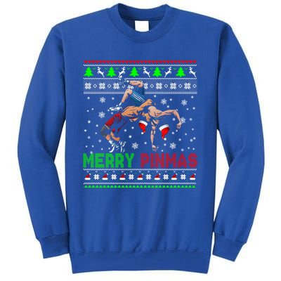 Merry Pinmas Funny Christmas Santa Wrestling Group Gift Tall Sweatshirt