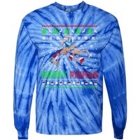 Merry Pinmas Funny Christmas Santa Wrestling Group Gift Tie-Dye Long Sleeve Shirt