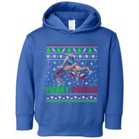 Merry Pinmas Funny Christmas Santa Wrestling Group Gift Toddler Hoodie