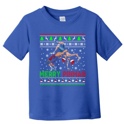 Merry Pinmas Funny Christmas Santa Wrestling Group Gift Toddler T-Shirt