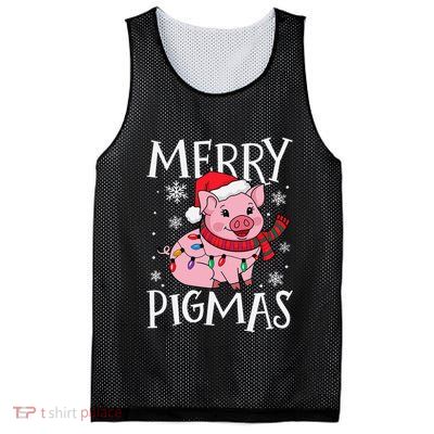 Merry Pigmas Funny Pig Christmas Santa Pig Xmas Farmer Mesh Reversible Basketball Jersey Tank
