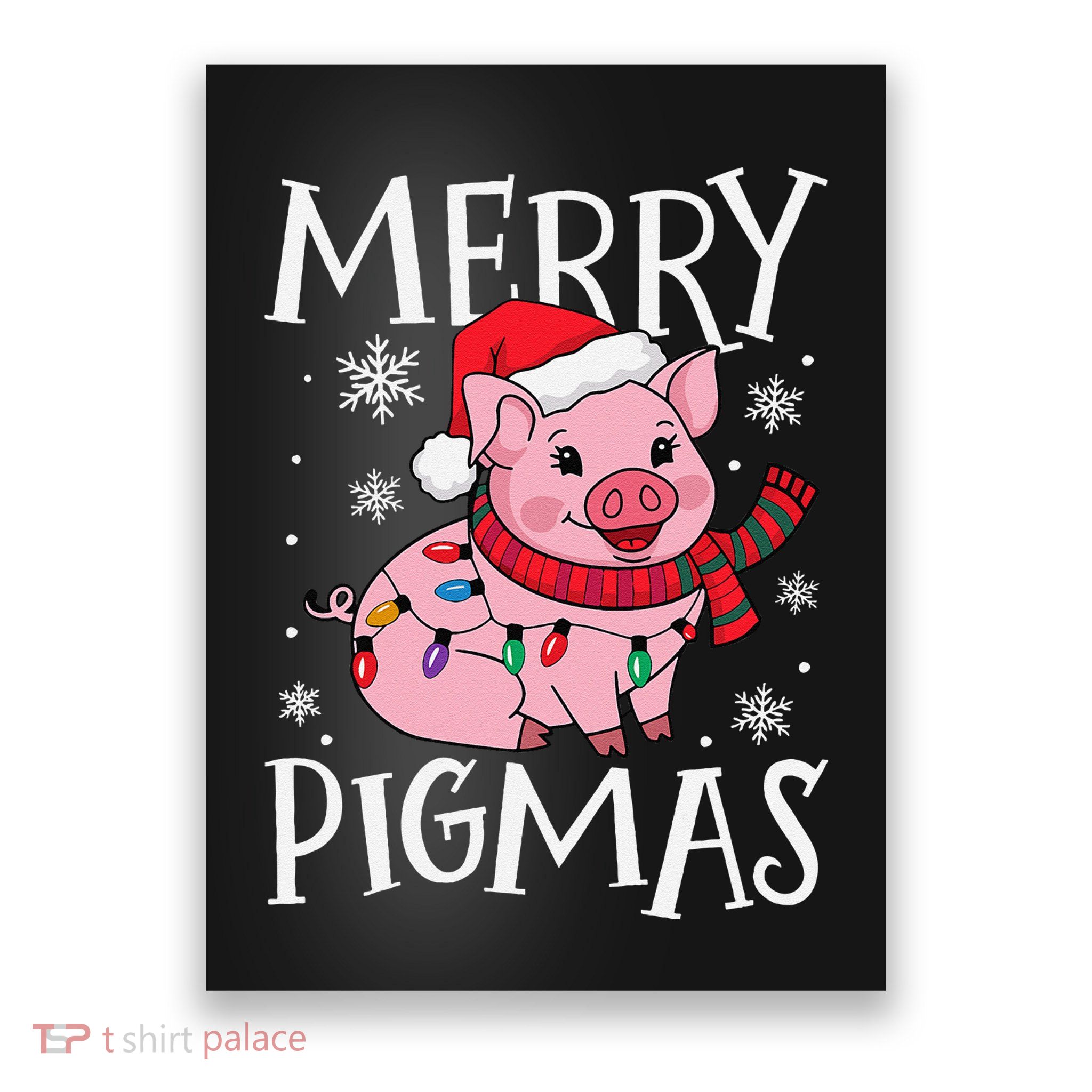 Merry Pigmas Funny Pig Christmas Santa Pig Xmas Farmer Poster