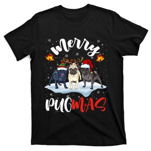 Merry Pugmas Funny Santa Reindeer Elf Pug Dog Christmas T-Shirt