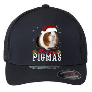 Merry Pigmas Face Mask Funny Guinea Pig Christmas Santa Xmas Gift Flexfit Unipanel Trucker Cap