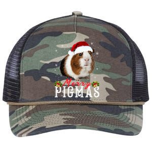 Merry Pigmas Face Mask Funny Guinea Pig Christmas Santa Xmas Gift Retro Rope Trucker Hat Cap