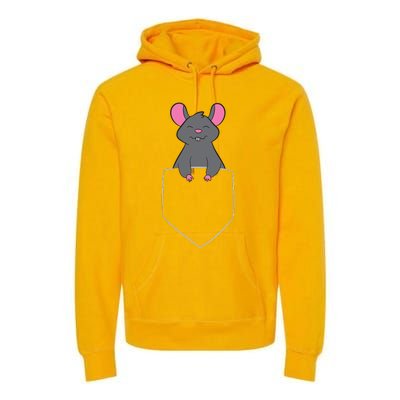 Mouse Pet Funny Mouse In Bag Rat In Pocket Premium Hoodie