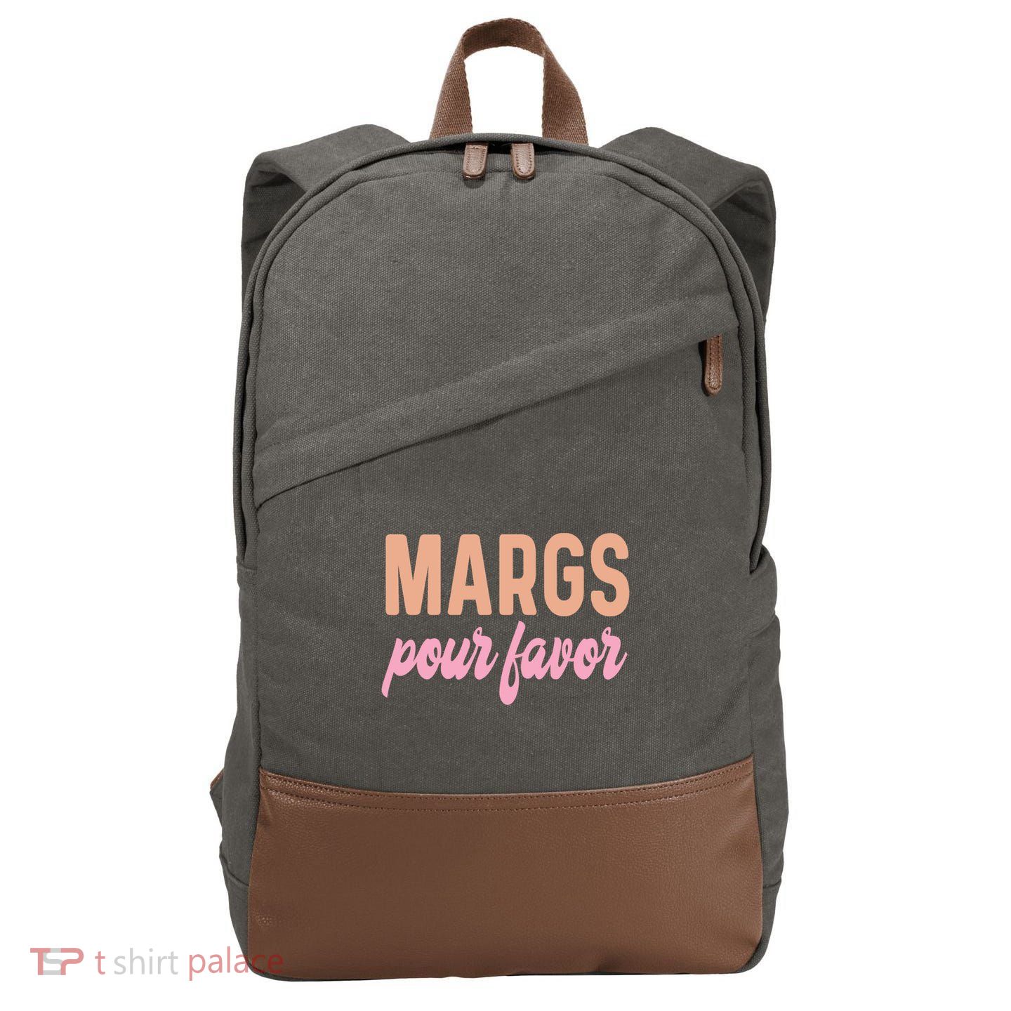 Margs Pour Favor Funny Vacation Travel Honeymoon Party Meaningful Gift Cotton Canvas Backpack