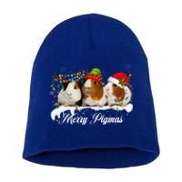 Merry Pigmas Funny Christmas Tree Xmas Light Guinea Pig Gift Short Acrylic Beanie