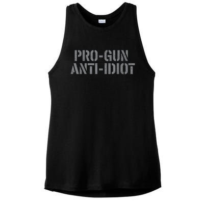 Mens Pro Gun Anti Idiot Ladies PosiCharge Tri-Blend Wicking Tank