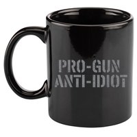 Mens Pro Gun Anti Idiot 11oz C Handle Ceramic Mug