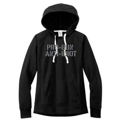 Mens Pro Gun Anti Idiot Women's Fleece Hoodie