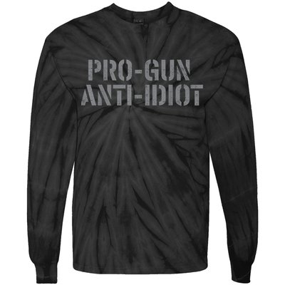 Mens Pro Gun Anti Idiot Tie-Dye Long Sleeve Shirt