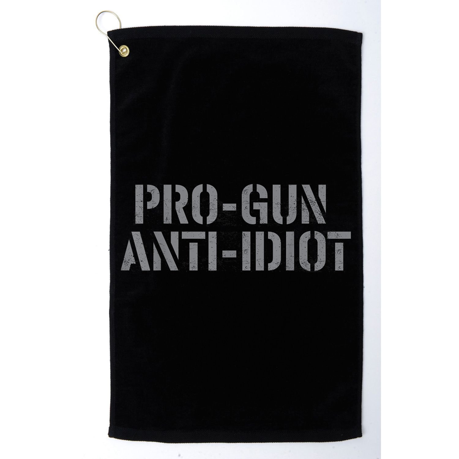 Mens Pro Gun Anti Idiot Golf Towel