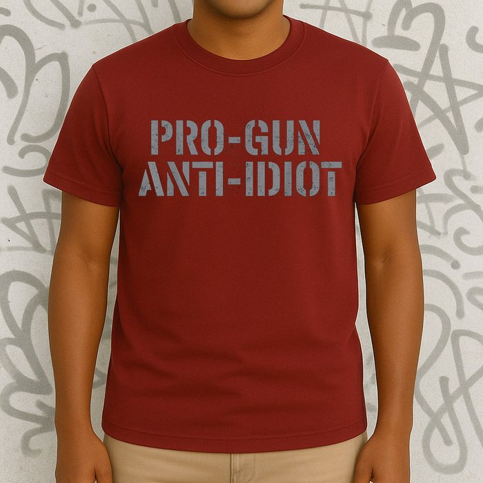 Mens Pro Gun Anti Idiot T-Shirt