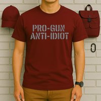Mens Pro Gun Anti Idiot T-Shirt