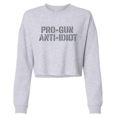 Mens Pro Gun Anti Idiot Cropped Pullover Crew