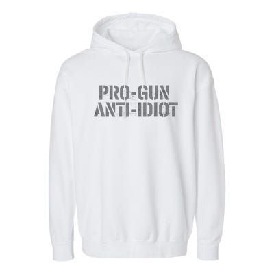 Mens Pro Gun Anti Idiot Garment-Dyed Fleece Hoodie