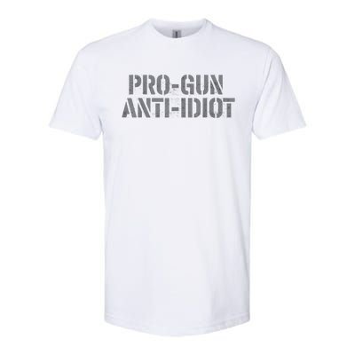 Mens Pro Gun Anti Idiot Softstyle CVC T-Shirt