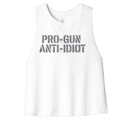 Mens Pro Gun Anti Idiot Women's Racerback Cropped Tank