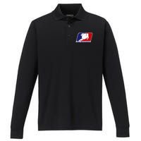 Motocross Pro Gift For Wo Blue & Red Dirt Bike Performance Long Sleeve Polo