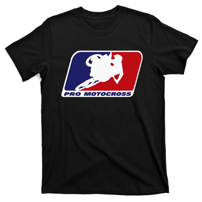 Motocross Pro Gift For Wo Blue & Red Dirt Bike T-Shirt