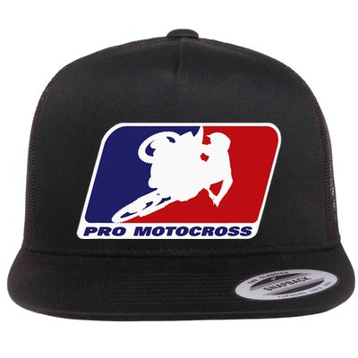 Motocross Pro Gift For Wo Blue & Red Dirt Bike Flat Bill Trucker Hat