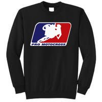 Motocross Pro Gift For Wo Blue & Red Dirt Bike Tall Sweatshirt