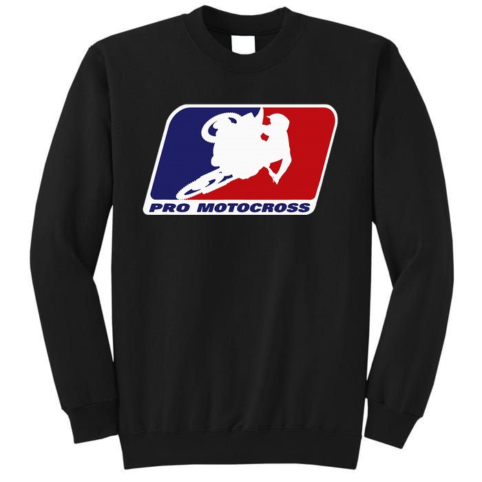 Motocross Pro Gift For Wo Blue & Red Dirt Bike Tall Sweatshirt