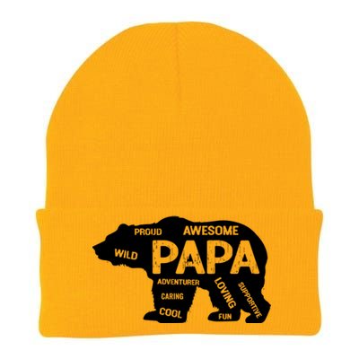 Men Papa Grandpa Bear Top Grandfather Father Day Gift Ideas Gift Knit Cap Winter Beanie