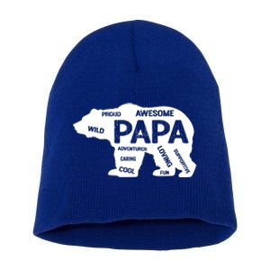 Men Papa Grandpa Bear Top Grandfather Father Day Gift Ideas Gift Short Acrylic Beanie