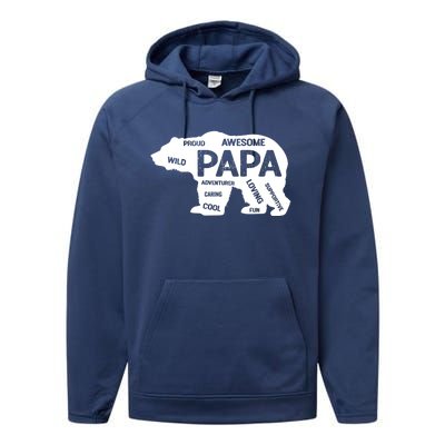 Men Papa Grandpa Bear Top Grandfather Father Day Gift Ideas Gift Performance Fleece Hoodie