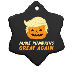 Make Pumpkins Great Again Play Anti Trump Slogan Halloween Gift Ceramic Star Ornament