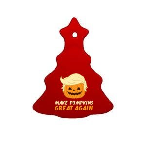 Make Pumpkins Great Again Play Anti Trump Slogan Halloween Gift Ceramic Tree Ornament