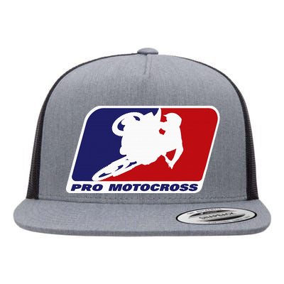 Motocross Pro Gift For Women Blue & Red Dirt Bike Flat Bill Trucker Hat