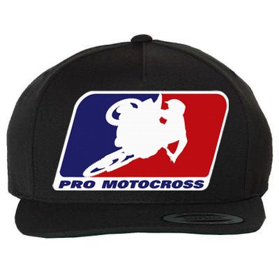 Motocross Pro Gift For Women Blue & Red Dirt Bike Wool Snapback Cap