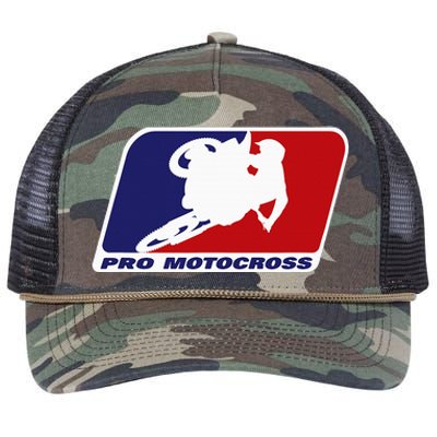 Motocross Pro Gift For Women Blue & Red Dirt Bike Retro Rope Trucker Hat Cap