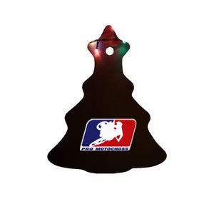 Motocross Pro Gift For Women Blue & Red Dirt Bike Ceramic Tree Ornament