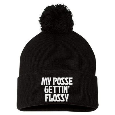 My Posse Gettin Flossy Funny Dental Novelty Pom Pom 12in Knit Beanie
