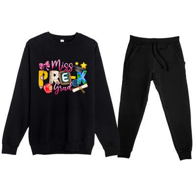 Miss PreK Grad Graduation Last Day Of School Premium Crewneck Sweatsuit Set