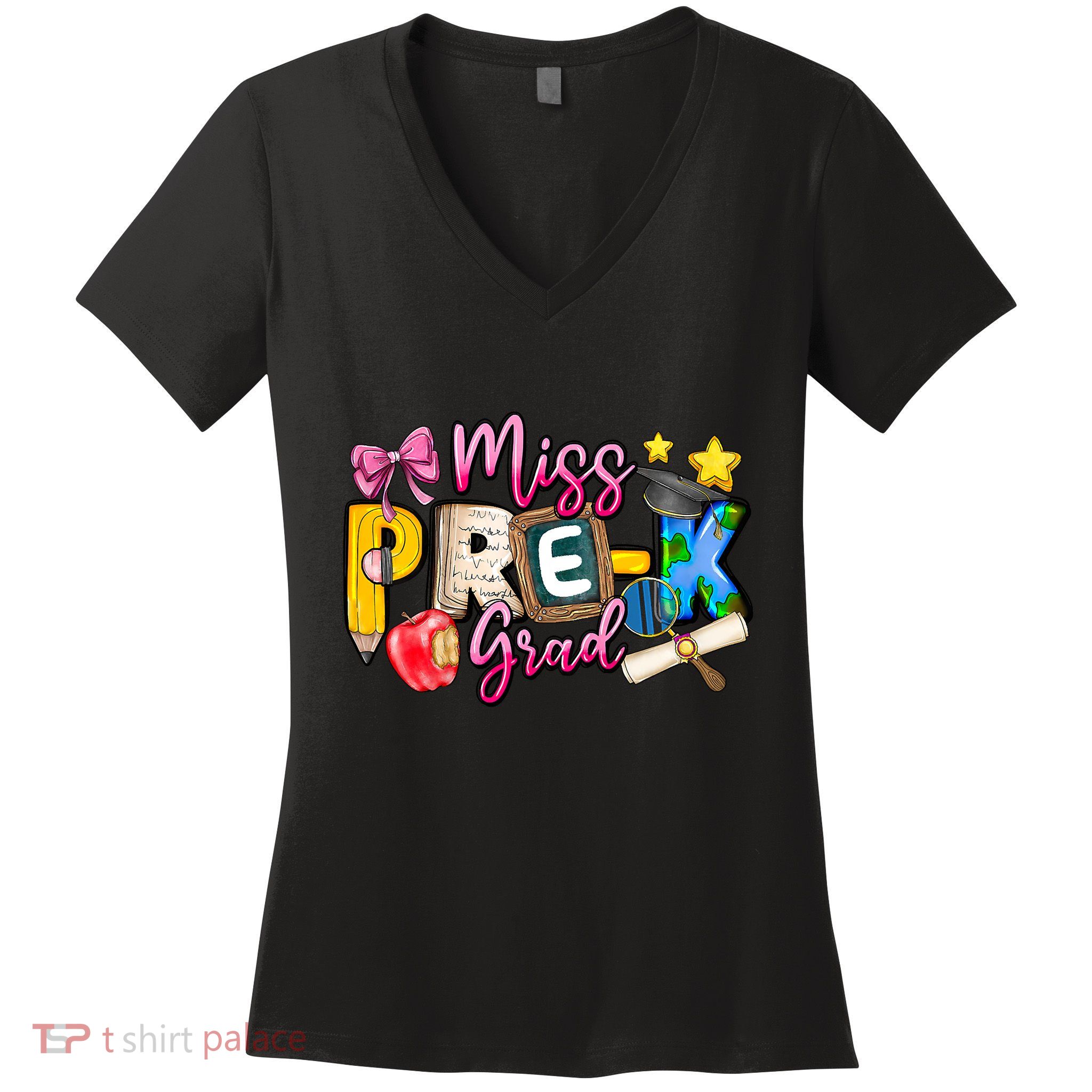 Miss PreK Grad Graduation Last Day Of School Women's V-Neck T-Shirt