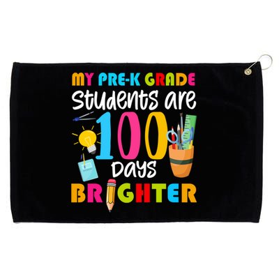 My Pregiftk Grade Students Are 100 Days Brighter Funny 100 Day Gift Grommeted Golf Towel