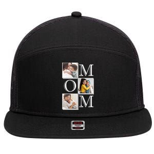 Mom Personalized Gift For Mothers Day Custom Photo 7 Panel Mesh Trucker Snapback Hat