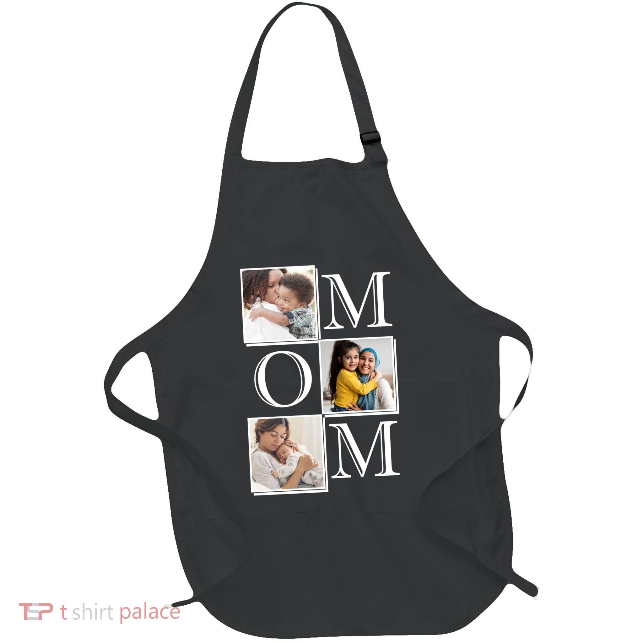 Mom Personalized Gift For Mothers Day Custom Photo Full-Length Apron With Pockets