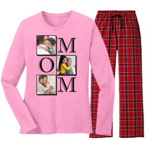 Mom Personalized Gift For Mothers Day Custom Photo Women's Long Sleeve Flannel Pajama Set 