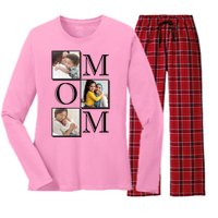 Mom Personalized Gift For Mothers Day Custom Photo Women's Long Sleeve Flannel Pajama Set 