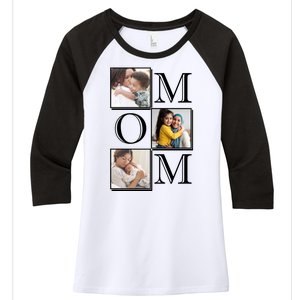 Mom Personalized Gift For Mothers Day Custom Photo Women's Tri-Blend 3/4-Sleeve Raglan Shirt