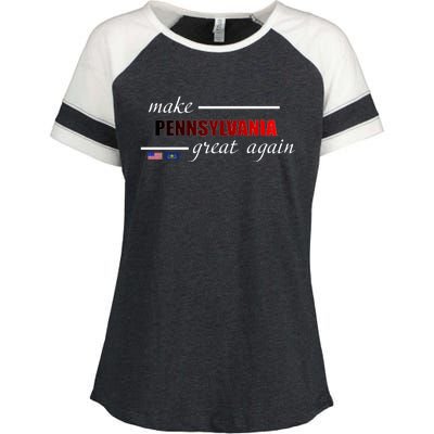 Make Pennsylvania Great Again Enza Ladies Jersey Colorblock Tee